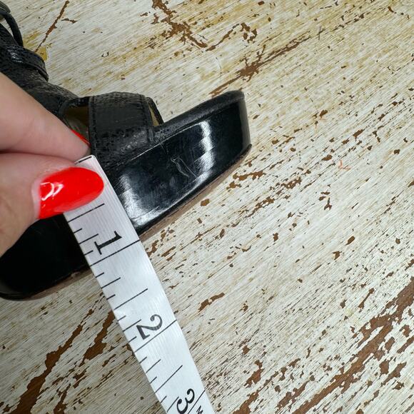 Coach Moreen Caged Lace-up Platform Heel Black 8B - Picture 12 of 13